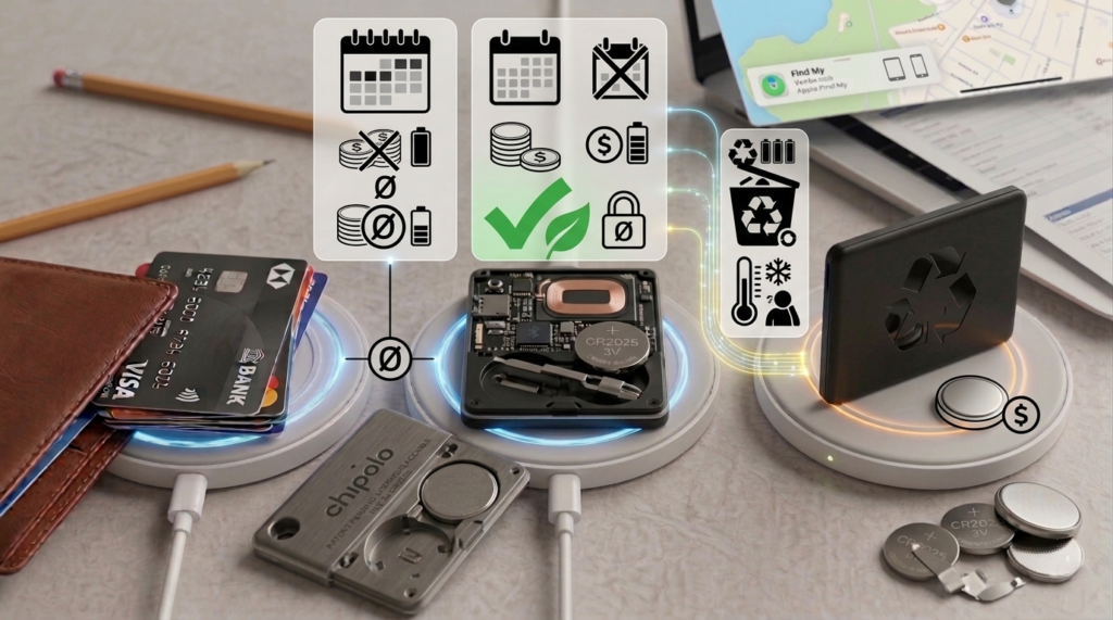 Reall difference Rechargeable vs Battery Wallet Tracker